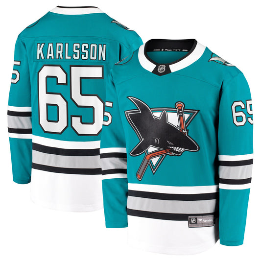Erik Karlsson San Jose Sharks Fanatics Branded 30th Anniversary Premier Breakaway Player Jersey - Teal