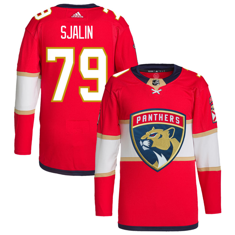 Calle Sjalin Florida Panthers adidas Home Primegreen Authentic Pro Jersey - Red