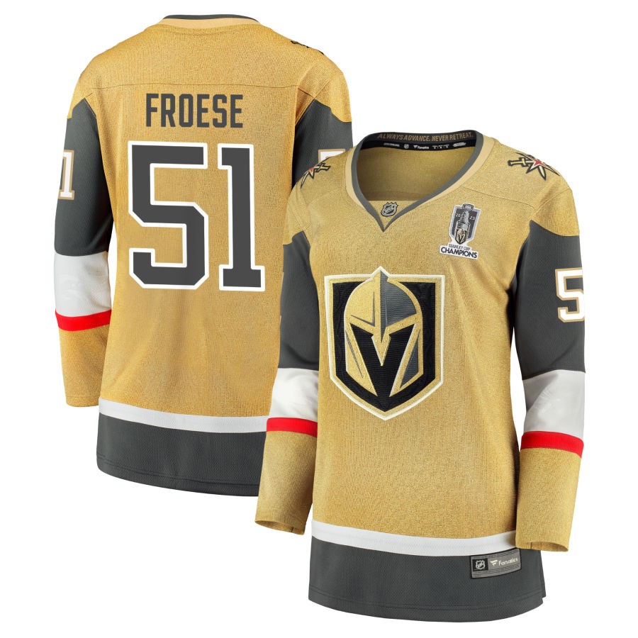 Byron Froese  Vegas Golden Knights Fanatics Branded Women's 2023 Stanley Cup Champions Home Breakaway Jersey - Gold